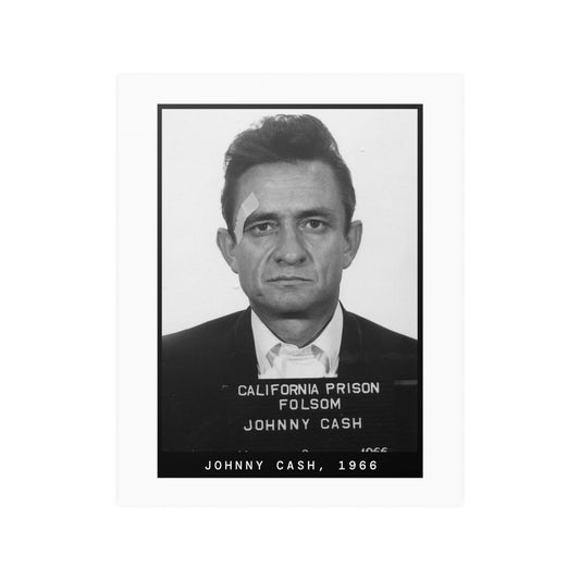 Póster de la foto policial del cantante Johnny Cash de 1966