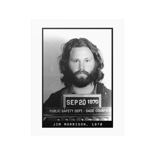 Póster de fotografía policial del cantante Jim Morrison de 1970