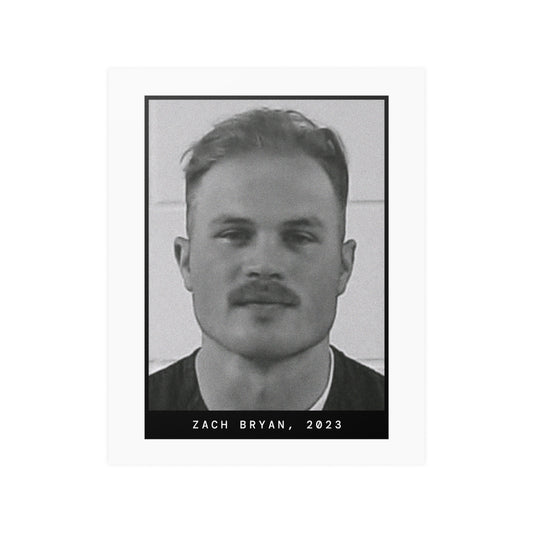 Póster de la foto policial del cantante Zach Bryan de 2023